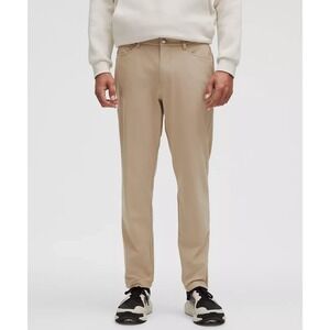 Lululemon ABC Pants Men's 34 x 32.5 Tan Khaki Performance Classic-Fit 5 Pocket